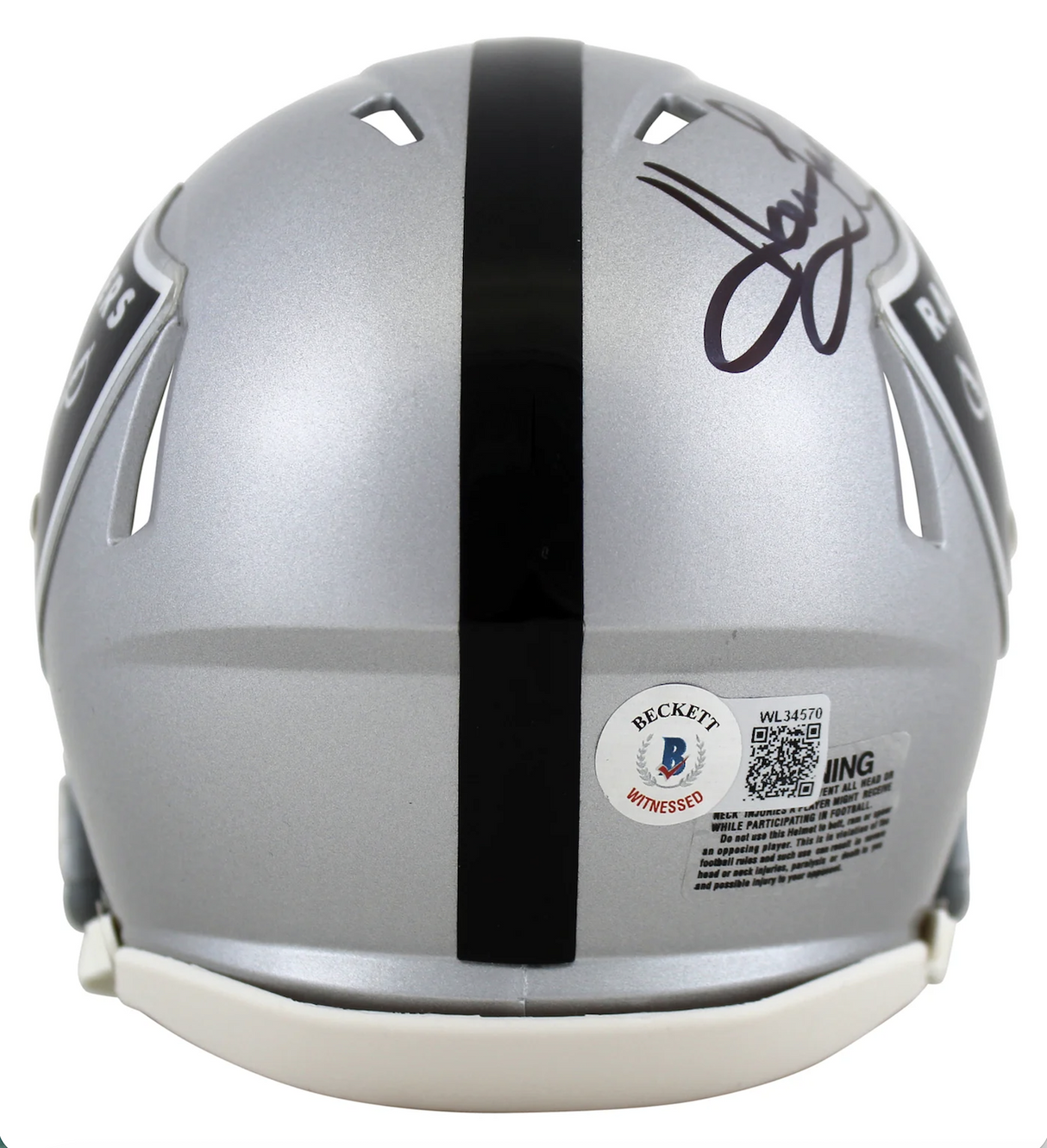 Howie Long Autographed Raiders Speed Mini Helmet Beckett Witnessed