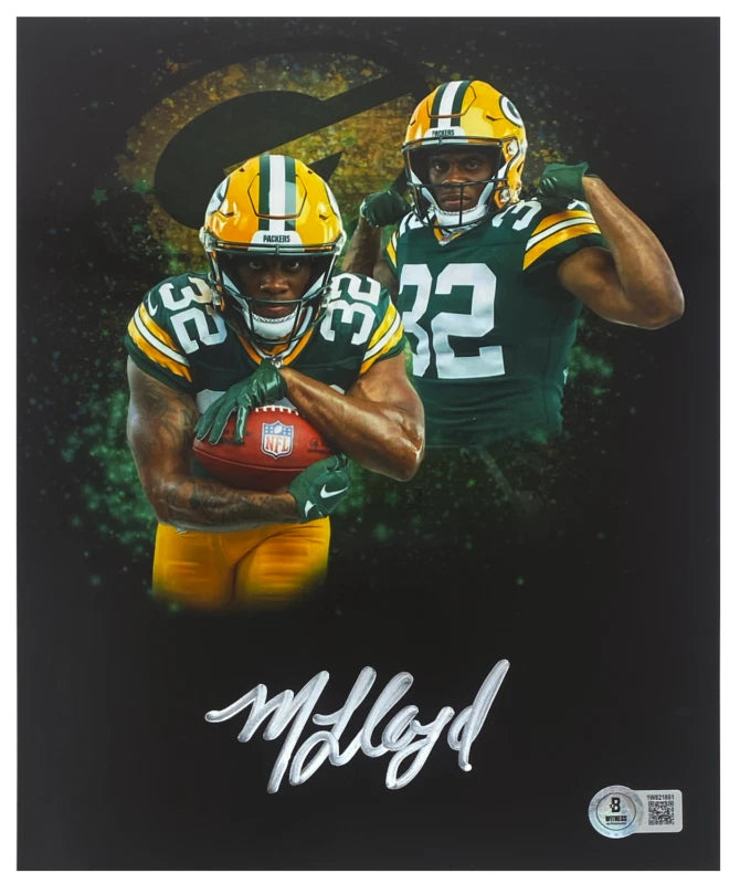 MarShawn Lloyd Autographed (in Silver) Green Bay Packers 8" x 10" Collage Photograph Beckett Witnessed