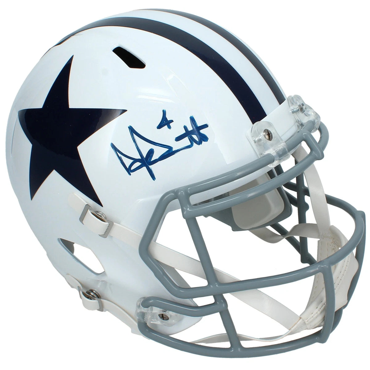 Dak Prescott Autographed Dallas Cowboys 1960-63 Throwback Speed Full Size Helmet Beckett Witnessed