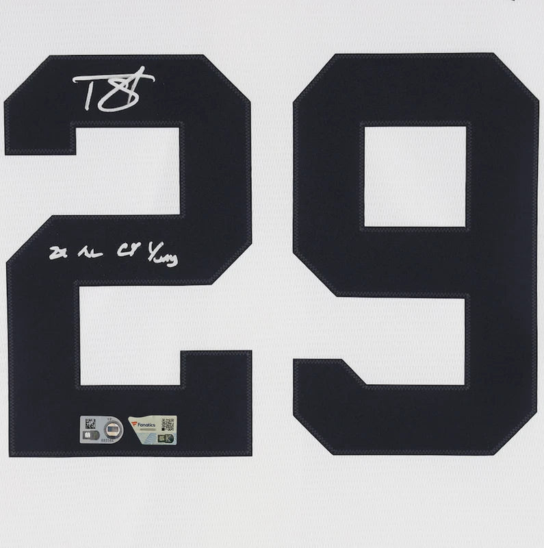 Tarik Skubal Detroit Tigers Autographed "24 Cy Young" Nike White Replica Jersey Fanatics