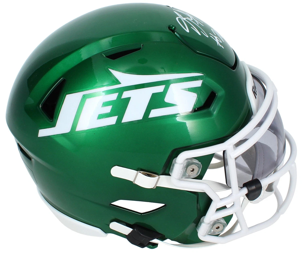Breece Hall Autographed New York Jets Speedflex Midi Helmet Beckett Witnessed