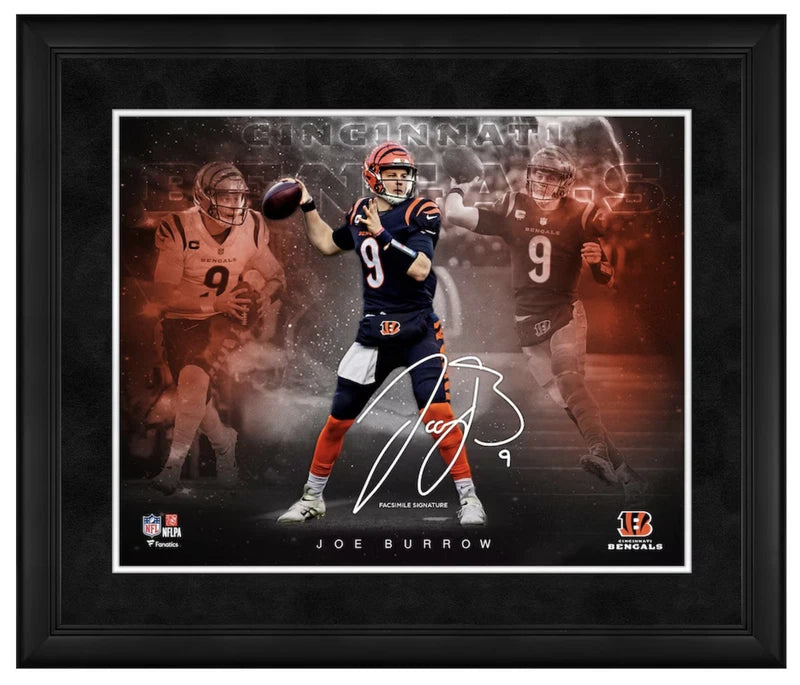 Joe Burrow Cincinnati Bengals Facsimile Signature Framed 16" x 20" Stars of the Game Collage Fanatics
