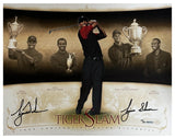 Tiger Woods Autographed "Tiger Slam" 16" x 20" Stretched Canvas UDA LE 50