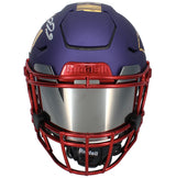 Patrick Mahomes Autographed Kansas City Chiefs Purple/Red Chrome Inlay SB 58 Tribute Speedflex Authentic Helmet Beckett Witnessed LE 13/15