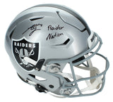 Ashton Jeanty Autographed/Inscribed "Raider Nation" Las Vegas Raiders Speedflex Authentic Helmet Beckett Witnessed