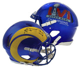 AARON DONALD Los Angeles Rams Super Bowl LVI Champions Autographed Riddell Speed Authentic Helmet with "SB LVI Champs" Inscription FANATICS