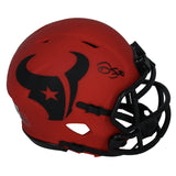 Dalton Schultz Autographed Houston Texans RAVE Speed Mini Helmet Beckett Witnessed