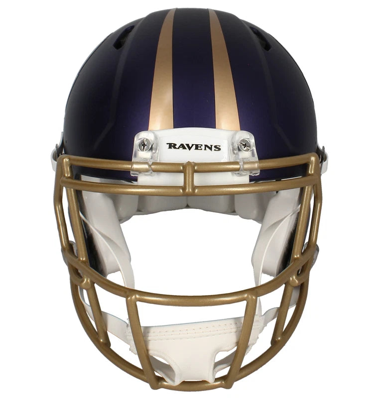 Ray Lewis Autographed Baltimore Ravens Purple 2024 Alternate Speed Authentic Helmet Beckett Witnessed