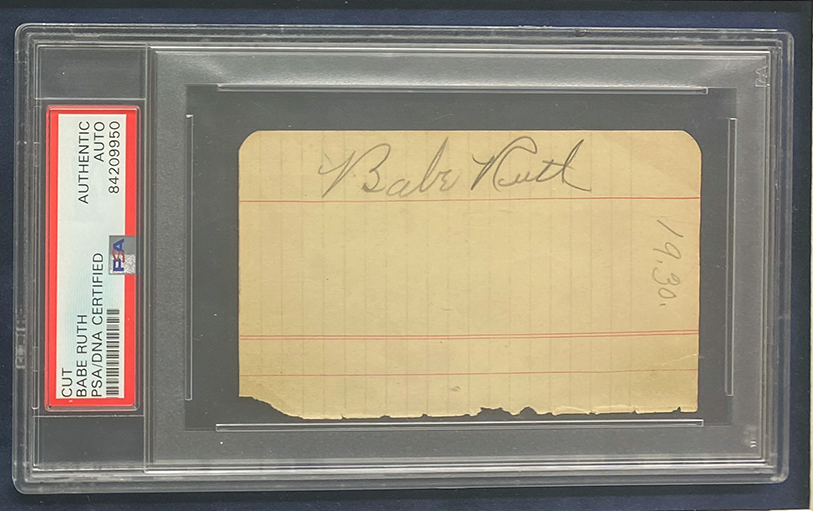 BABE RUTH New York Yankees Great Bambino 16" x 20" Photograph Framed with Authentic Cut Signature PSA/DNA