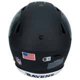 Zay Flowers Autographed Baltimore Ravens Black 2026 Alternate "Darkness" Speedflex Authentic Helmet Beckett Witnessed