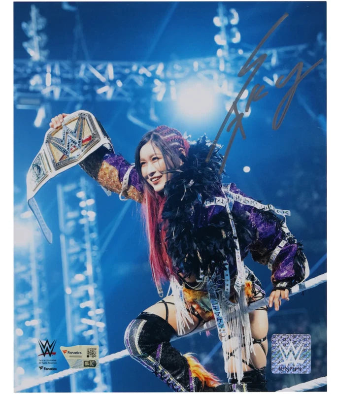 Iyo Sky Autographed WWE Raising Women's Championship 8" x 10" Photograph Fanatics