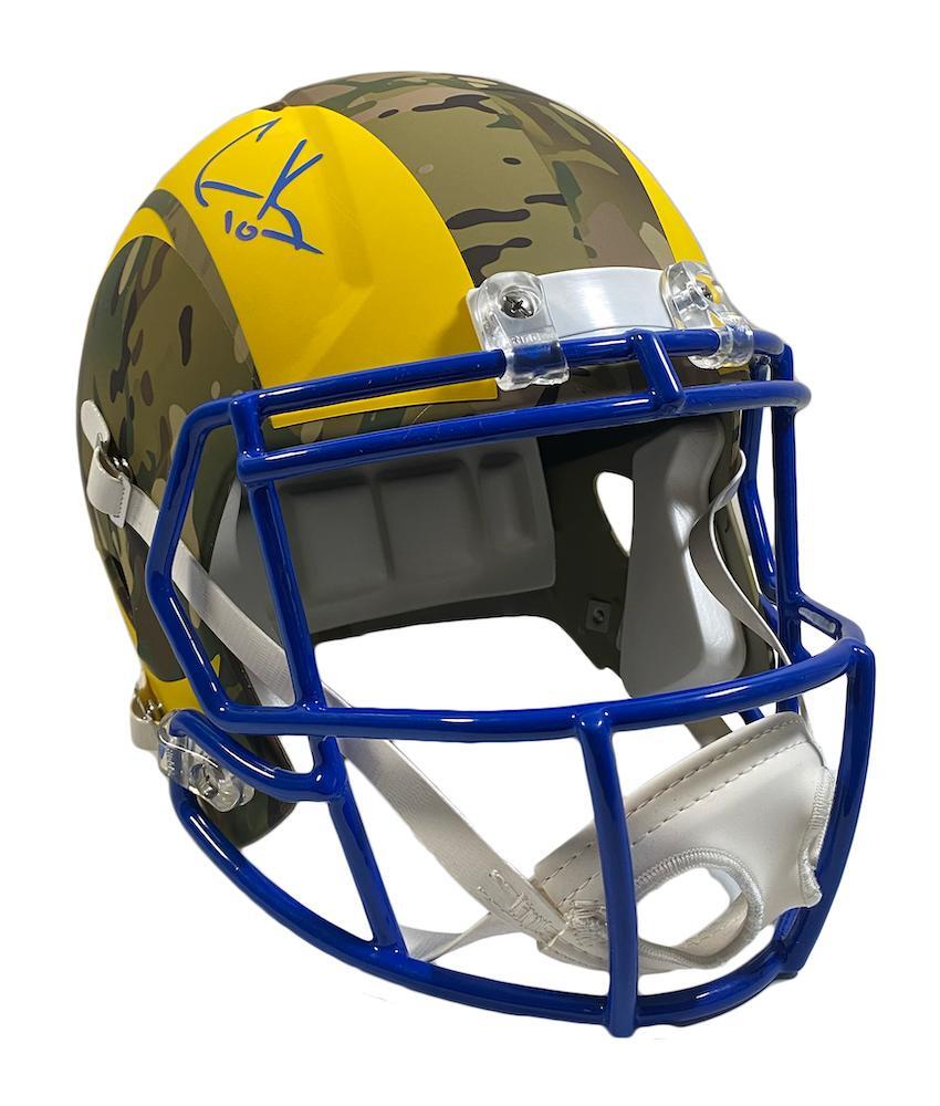 COOPER KUPP Autographed Los Angeles Rams Camo Speed Full Size Helmet FANATICS