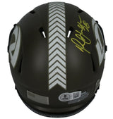 Marshall Faulk Autographed 2022 Salute to Service Speed Mini Helmet Beckett Witnessed