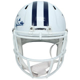 Dak Prescott Autographed Dallas Cowboys White 2022 Alternate Speed Full Size Helmet Beckett Witnessed