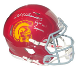 CALEB WILLIAMS Autographed/Multi-Inscribed "Fight On! Superman" USC Trojans Speed Authentic Helmet FANATICS LE 13/25
