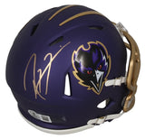 Ray Lewis Autographed Baltimore Ravens Purple 2024 Alternate Speed Mini Helmet Beckett Witnessed