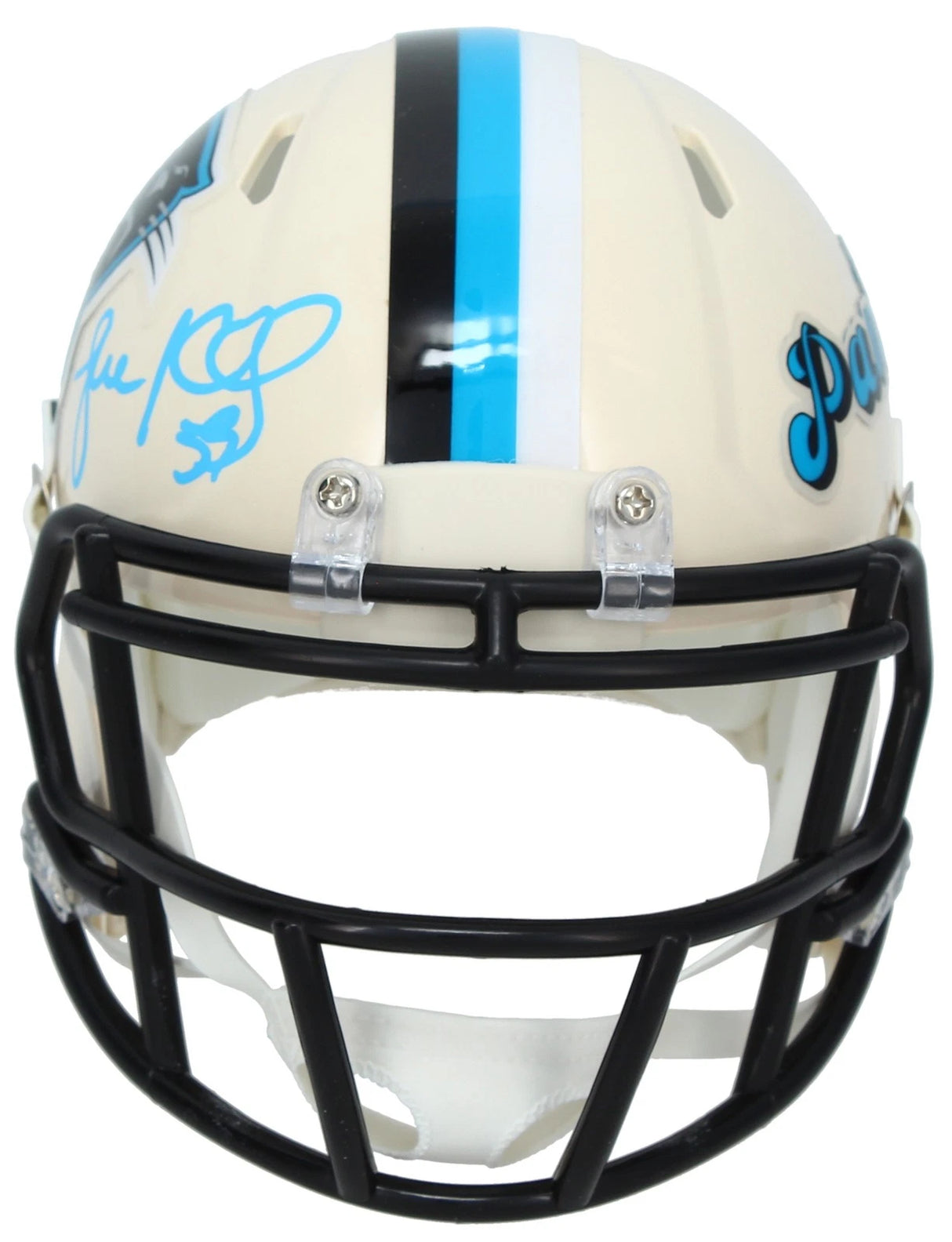 Luke Kuechly Autographed Carolina Panthers RETRO Speed Mini Helmet Beckett Witnessed