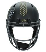 Chase Brown Autographed Cincinnati Bengals 2025 Salute to Service Speed Full Size Helmet Beckett Witnessed