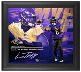 Lamar Jackson Baltimore Ravens Facsimilie Signature Framed 2023 NFL MVP 15" x 17" Collage Fanatics