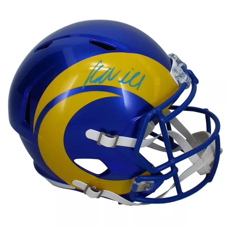 Kyren Williams Autographed (in Blue) Los Angeles Rams Speed Full Size Helmet Beckett Witnessed