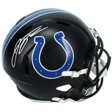 Jonathan Taylor Autographed Indianapolis Colts Black 2023 Alternate Speed Full Size Helmet Beckett Witnessed