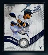 AARON JUDGE Framed 15" x 17" Game Used Baseball Display LE 50/50