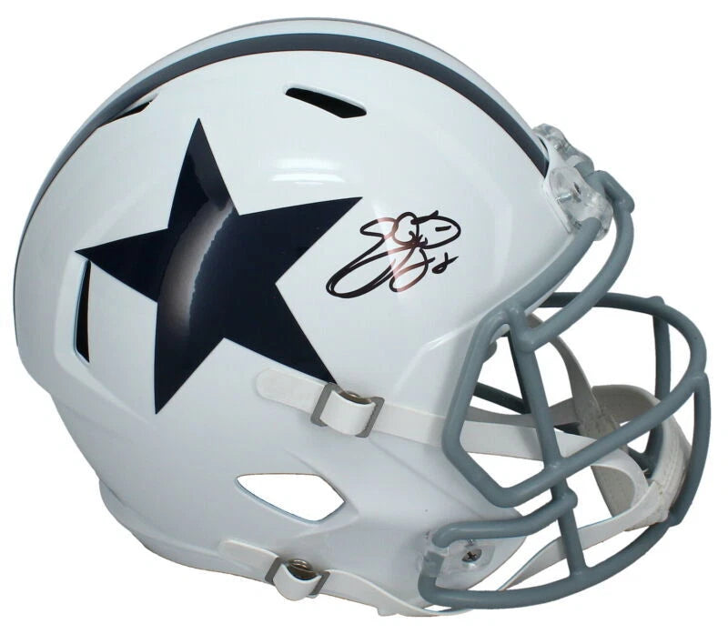 Emmitt Smith Autographed Dallas Cowboys 1960-63 Throwback Speed Full Size Helmet Beckett Witnessed