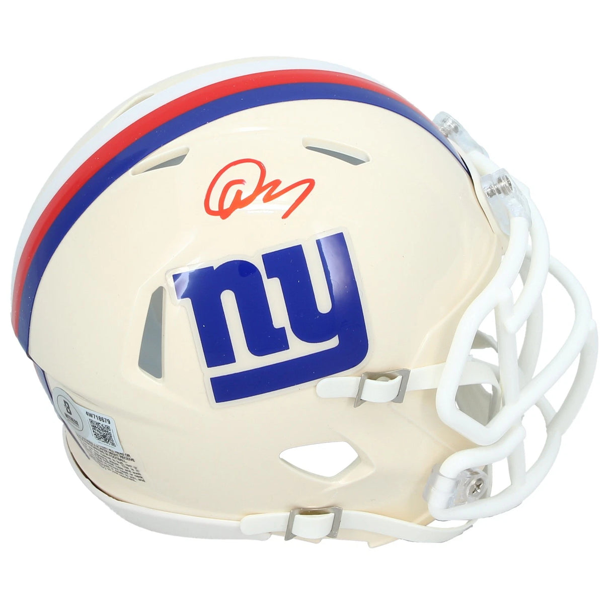 Abdul Carter Autographed New York Giants RETRO Speed Mini Helmet Beckett Witnessed