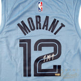 JA MORANT Autographed Memphis Grizzlies Light Blue Jordan Brand Nike Swingman Jersey PANINI