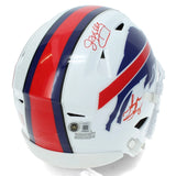Jim Kelly/Andre Reed/Thurman Thomas Triple Autographed Buffalo Bills Speedflex Midi Helmet Beckett Witnessed