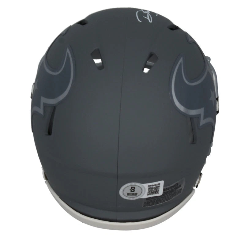 Dalton Schultz Autographed Houston Texans Slate Speed Mini Helmet Beckett Witnessed