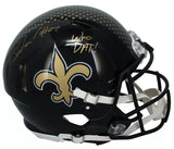 Rashid Shaheed Autographed/Inscribed "WHO DAT!" New Orleans Saints Black 2022 Alternate Speed Authentic Helmet Beckett Witnessed