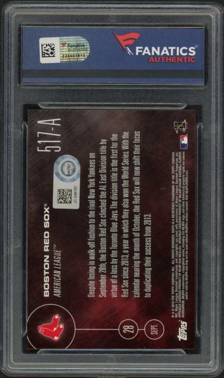 DAVID ORTIZ Autographed Boston Red Sox 2016 TOPPS Now Trading Card FANATICS