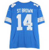 Amon-Ra St. Brown Autographed Detroit Lions Blue Nike F.U.S.E. Limited Jersey Fanatics