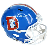 Bo Nix Autographed Denver Broncos 1975-96 Throwback Speed Full Size Helmet Beckett Witnessed