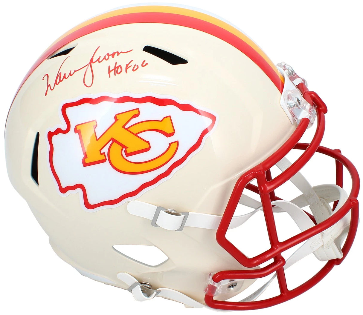 Warren Moon Autographed/Inscribed "HOF '06" Kansas City Chiefs RETRO Speed Full Size Helmet Beckett Witnessed