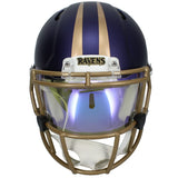 Ed Reed Autographed Baltimore Ravens Purple 2024 Alternate Speed Authentic Helmet with Visor & 3D Bumpers Beckett Witnessed