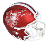 Aidan Fisher Autographed/Inscribed "2025 National Champs" Indiana Hoosiers National Champions Logo Speed Authentic Helmet Beckett Witnessed