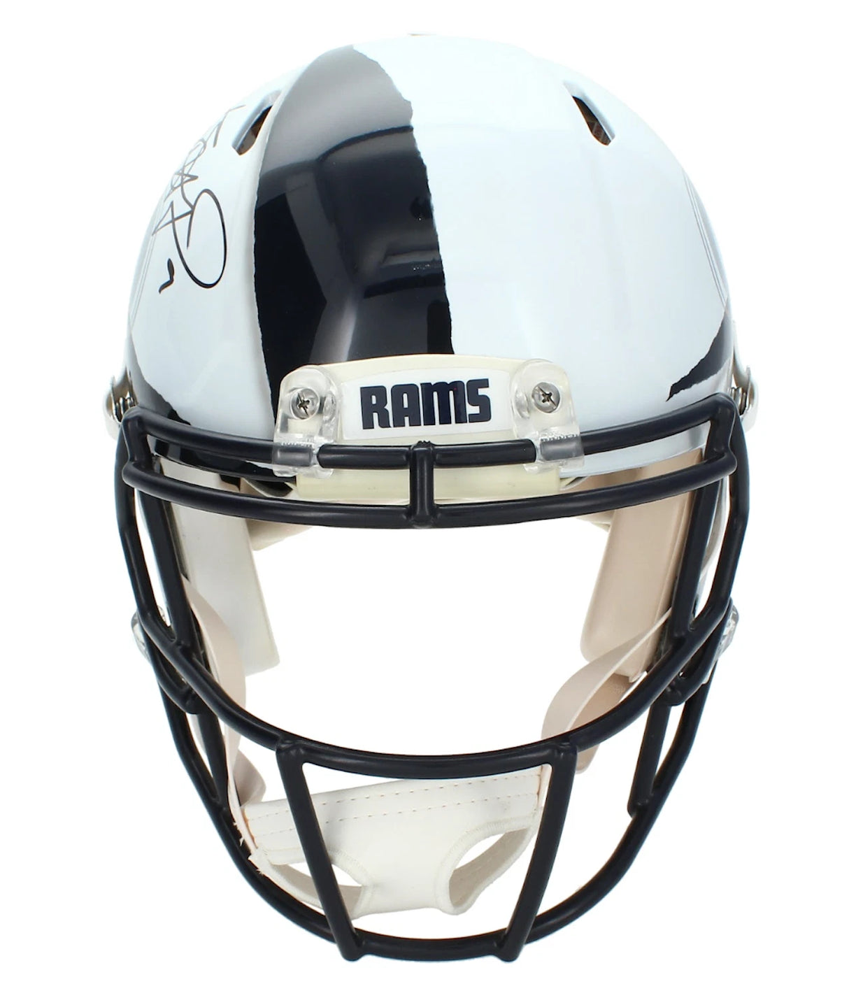 Matthew Stafford Autographed Rams Throwback Custom Painted "Ripped" Speed Authentic Helmet Beckett Witnessed