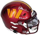 Joe Theismann Autographed/Inscribed "83 MVP" Washington Commanders Speedflex Midi Helmet Beckett Witnessed