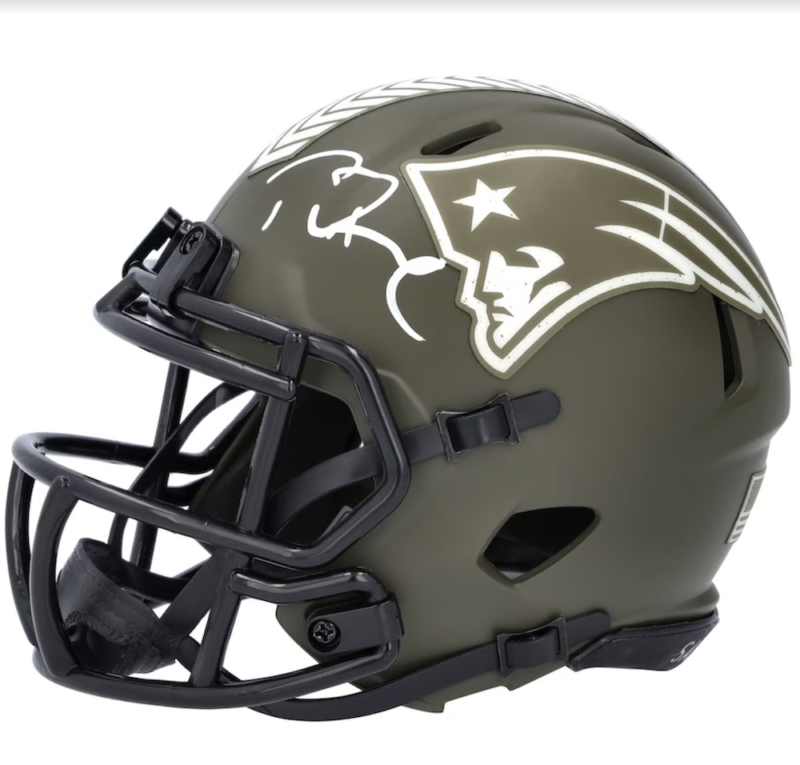 Tom Brady Autographed New England Patriots 2022 Salute to Service Speed Mini Helmet Fanatics