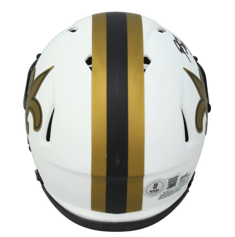 Rashid Shaheed Autographed New Orleans Saints Speed Lunar Eclipse Mini Helmet Beckett Witnessed