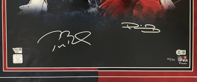Tom Brady & Patrick Mahomes Autographed 20 x 24 Photo Fanatics and Beckett LE 50