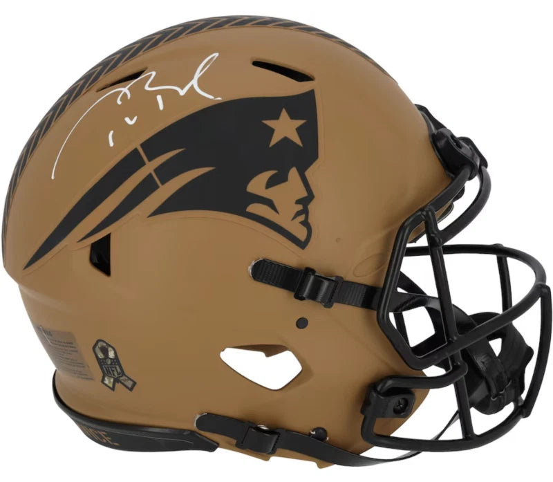 Tom Brady Autographed New England Patriots 2023 Salute to Service Speed Authentic Helmet Fanatics