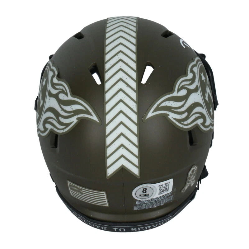 DeAndre Hopkins Autographed Tennessee Titans 2022 Salute to Service Mini Helmet Beckett Witnessed