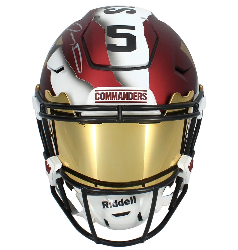 Jayden Daniels Autographed Washington Commanders Custom Painted "Ripped" Speedflex Authentic Helmet Fanatics