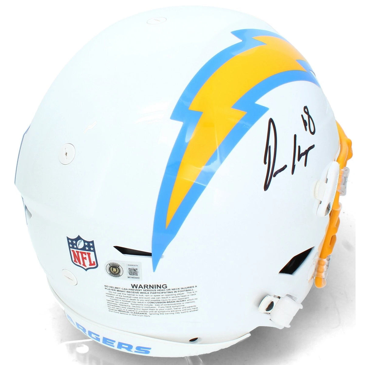Omarion Hampton Autographed Los Angeles Chargers Speedflex Authentic Helmet Beckett Witnessed