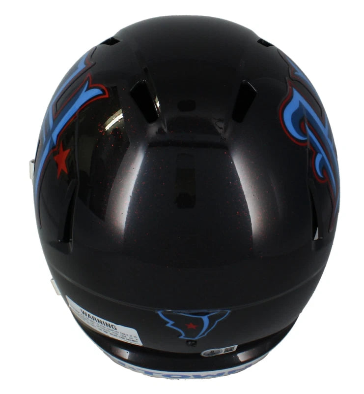 Dalton Schultz Autographed Houston Texans 2024 Navy Alternate H-Town Speed Replica Helmet Beckett Witnessed