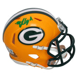 MarShawn Lloyd Autographed (In Green) Green Bay Packers Speed Mini Helmet Beckett Witnessed