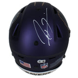Ray Lewis Autographed Baltimore Ravens Purple 2024 Alternate Speedflex Authentic Helmet Beckett Witnessed